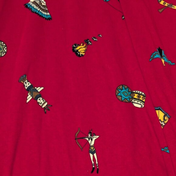 Vintage Native Inspired Sharon Young Dress Desert Western 80s Novelty Print Maxi - Picture 5 of 8